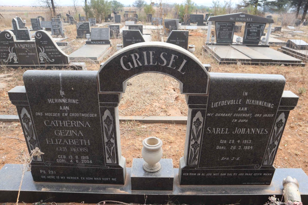 GRIESEL Sarel Johannes 1913-1984 & Catherina Gezina Elizabeth JACOBS 1919-2004