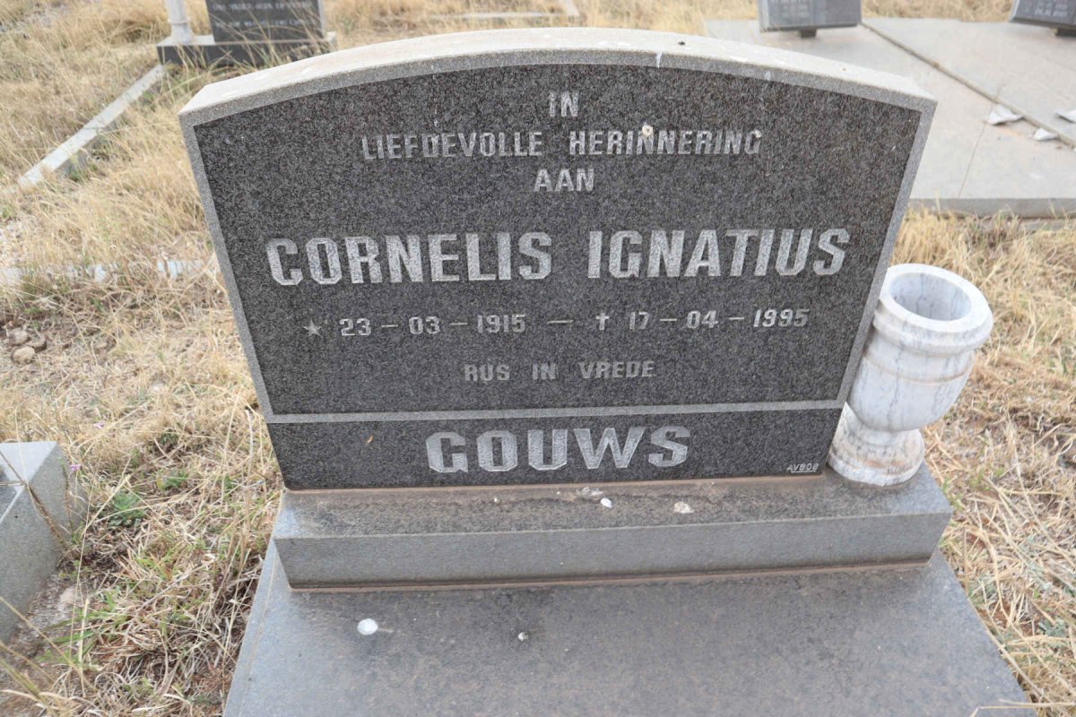 GOUWS Cornelis Ignatius 1915-1995