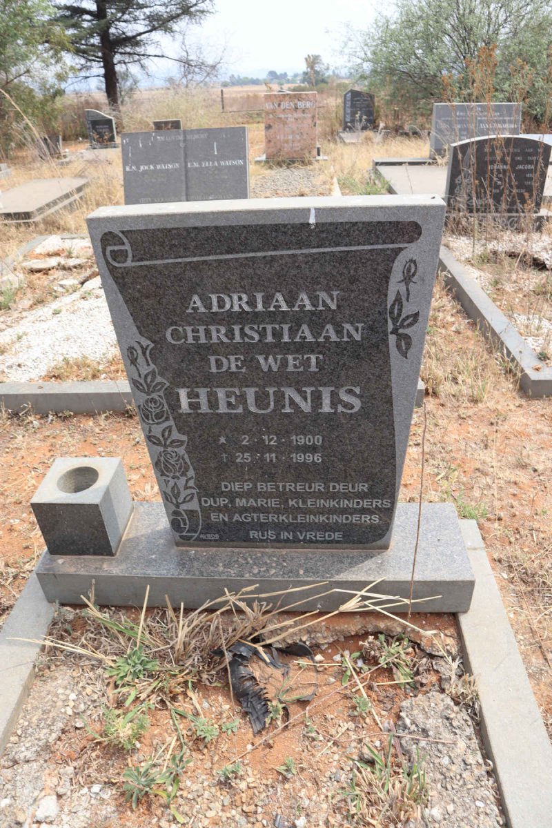 HEUNIS Adriaan Christiaan de Wet 1900-1996