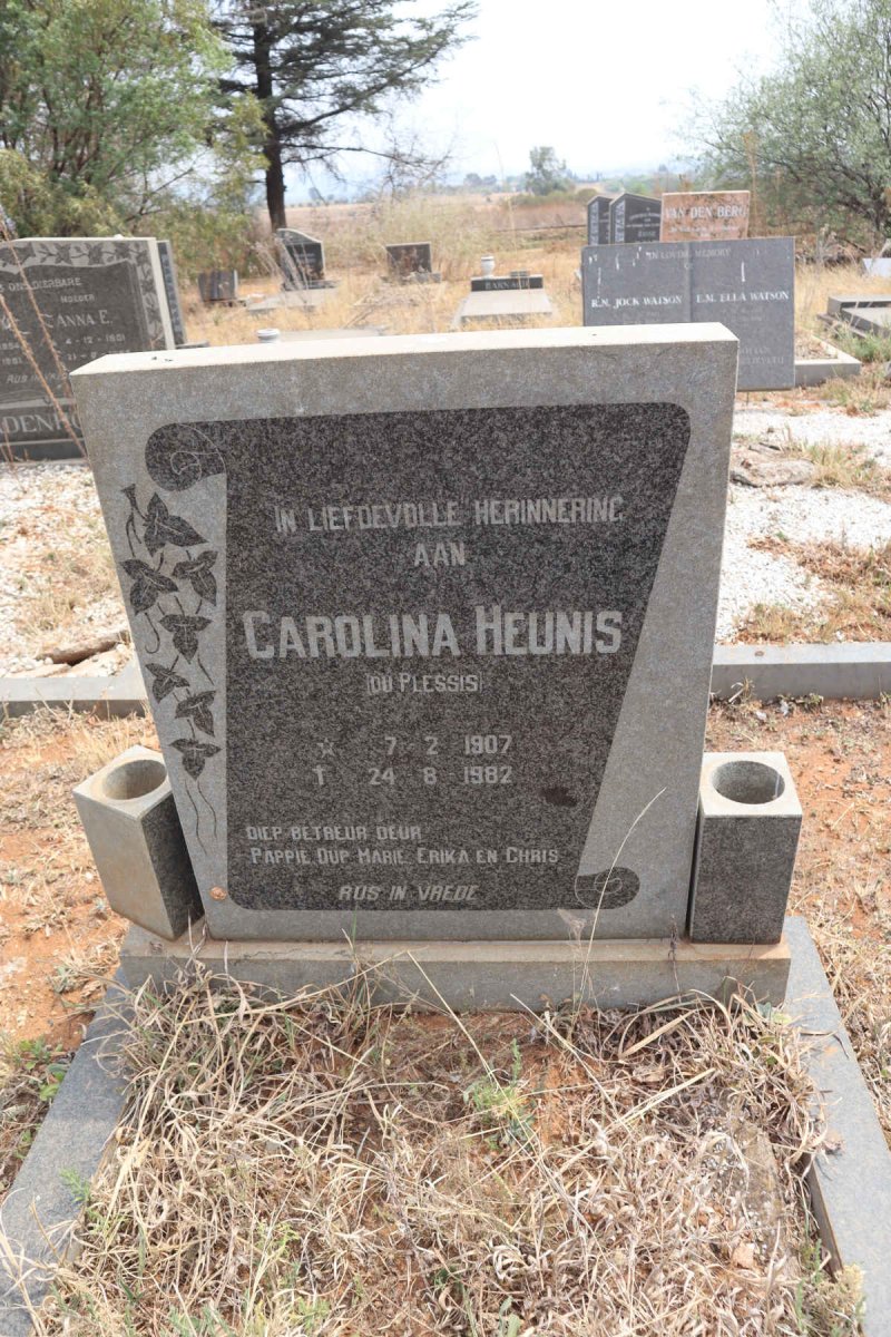 HEUNIS Carolina nee DU PLESSIS 1907-1982