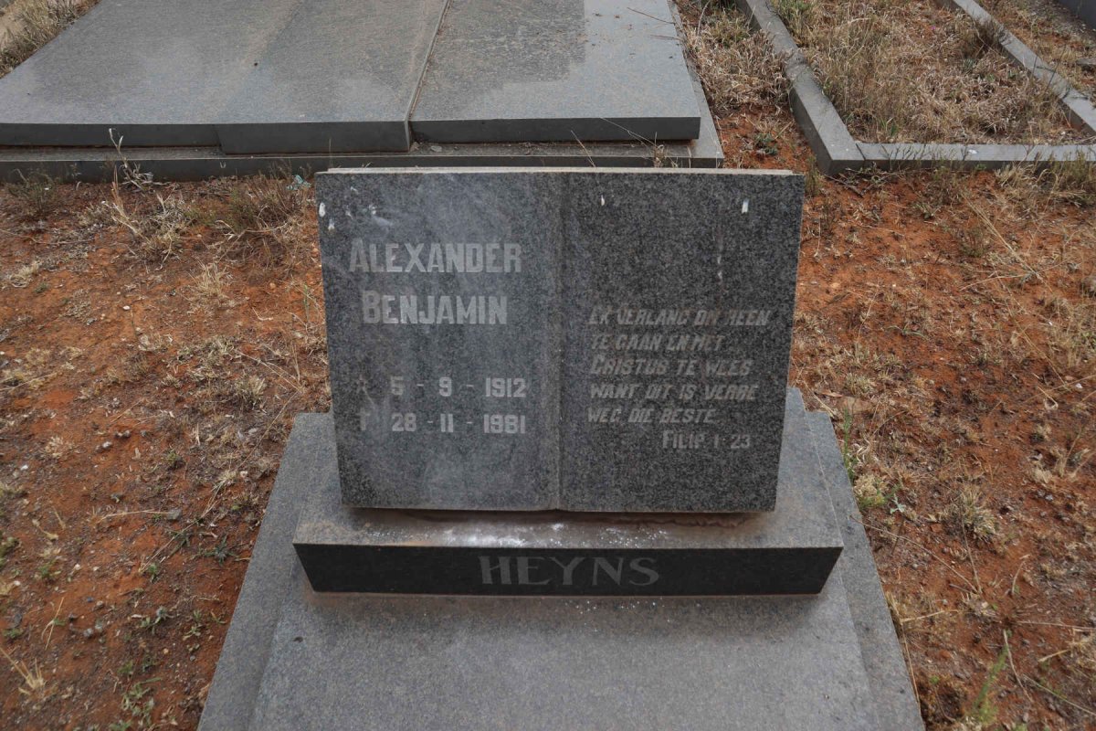 HEYNS Alexander Benjamin 1912-1981