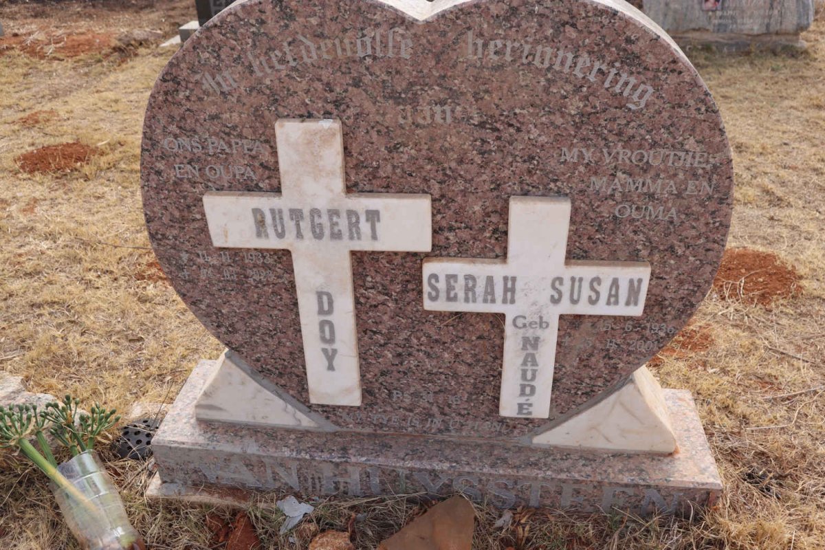 HUYSSTEEN Rutgert Doy, van 1933-2023 & Serah Susan NAUDE 1936-2001