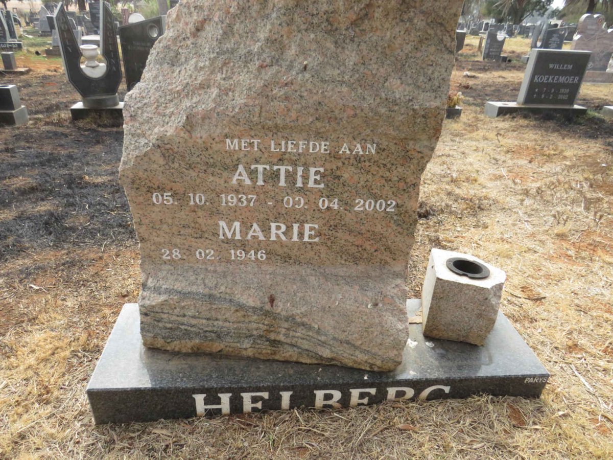 HELBERG Attie 1937-2002 & Marie 1946-