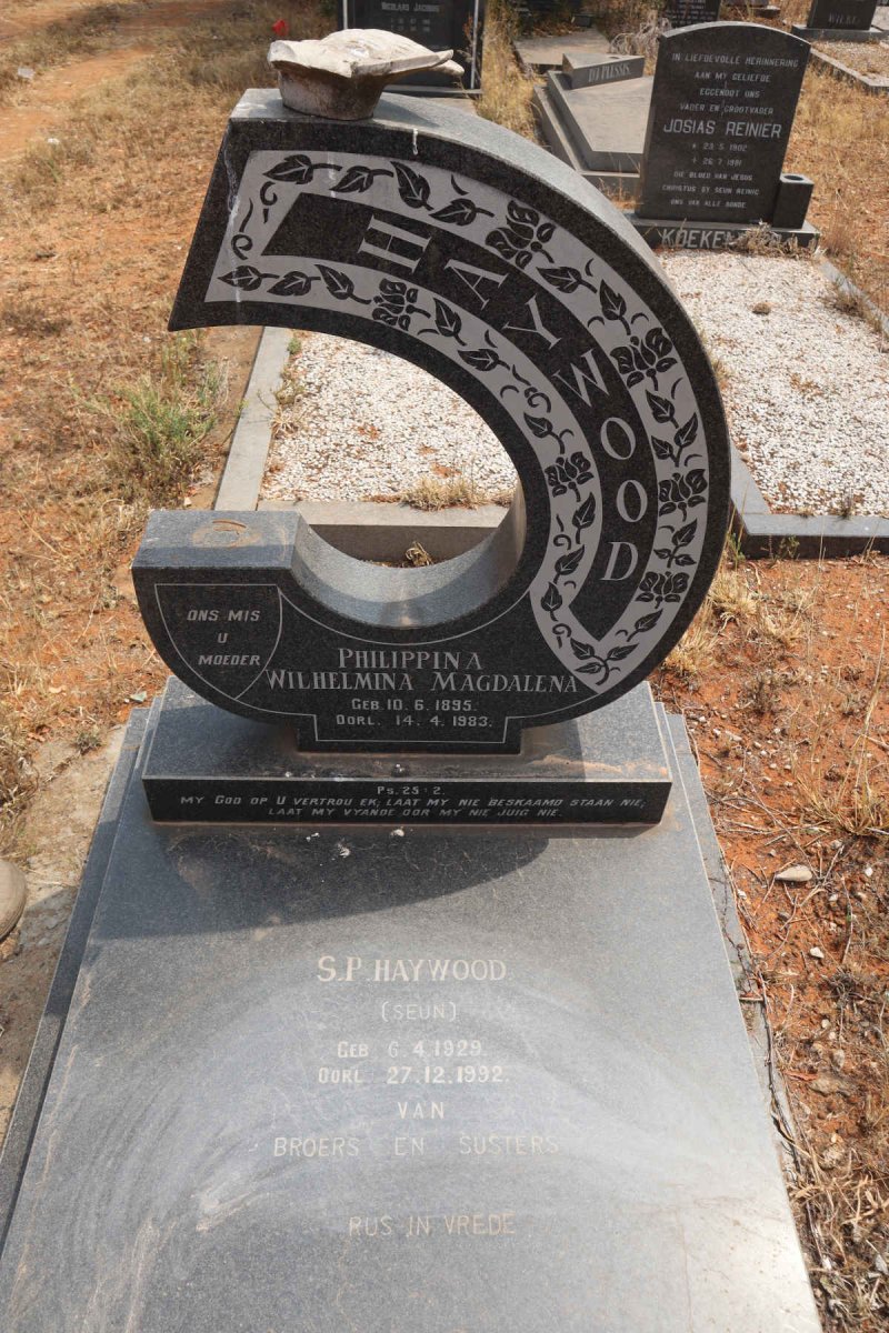 HAYWOOD Philippina Wilhelmina Magdalena 1895-1983 :: HAYWOOD S.P. 1929-1992 _1