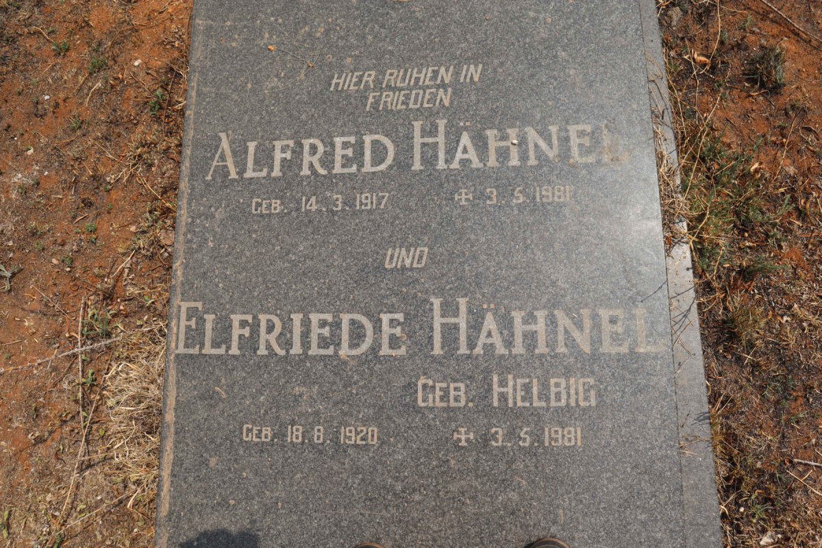 HAHNEL Alfred 1917-1981 & Elfriede HELBIG 1920-1981