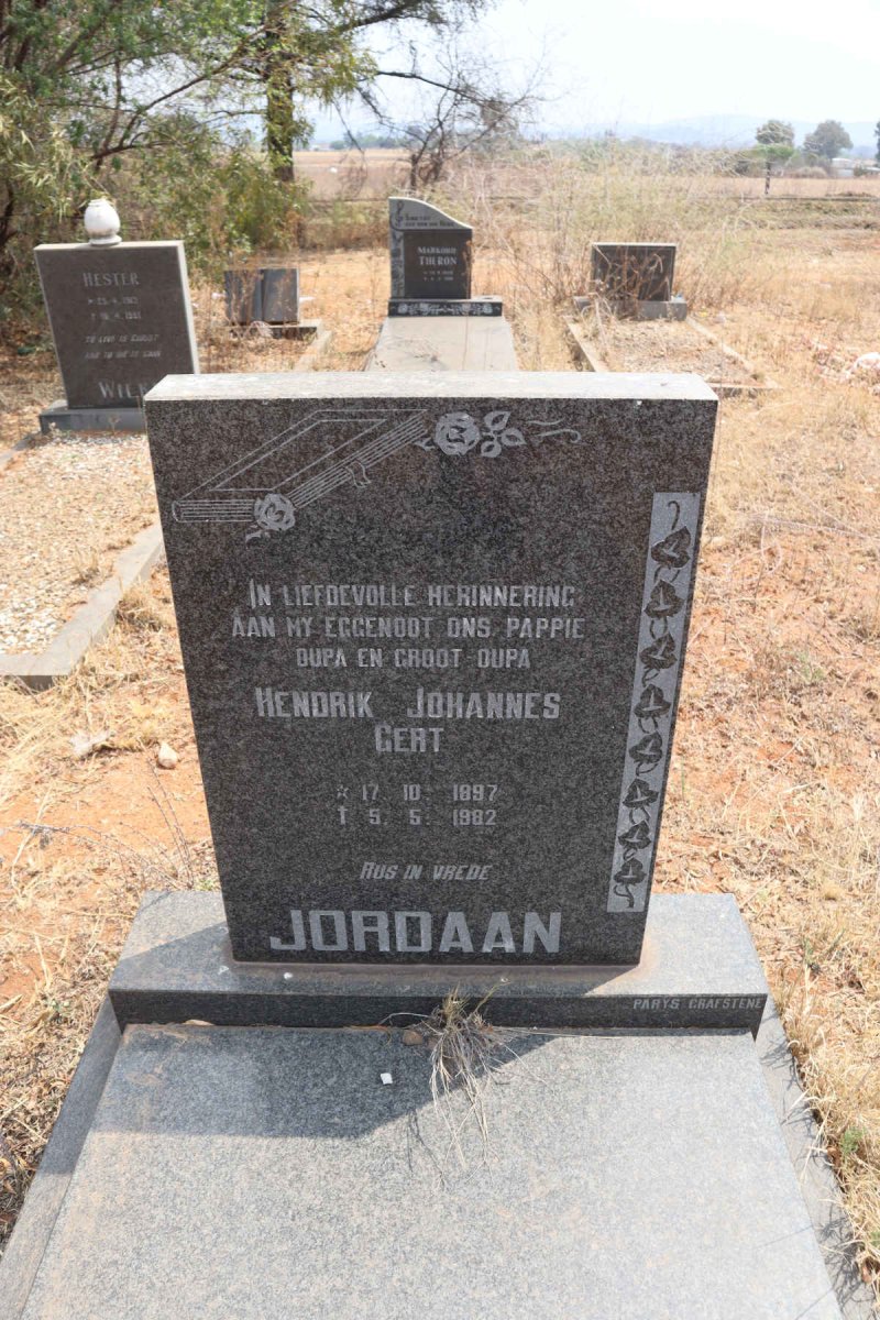 JORDAAN Hendrik Johannes Gert 1897-1982