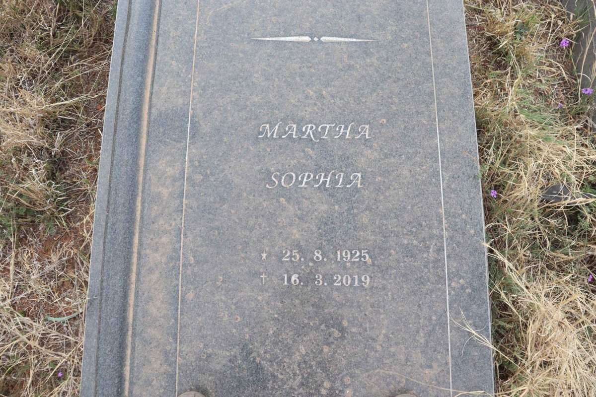 KOTZE Martha Sophia 1925-2019
