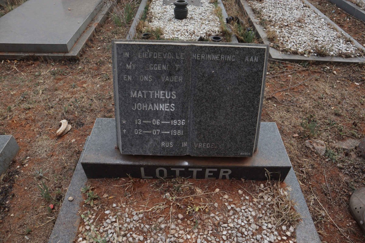 LOTTER Mattheus Johannes 1936-1981