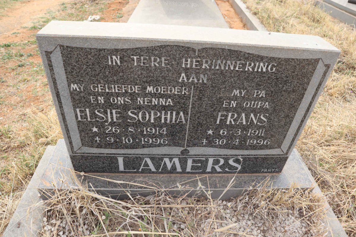 LAMERS Frans 1911-1996 & Elsje Sophia 1914-1996