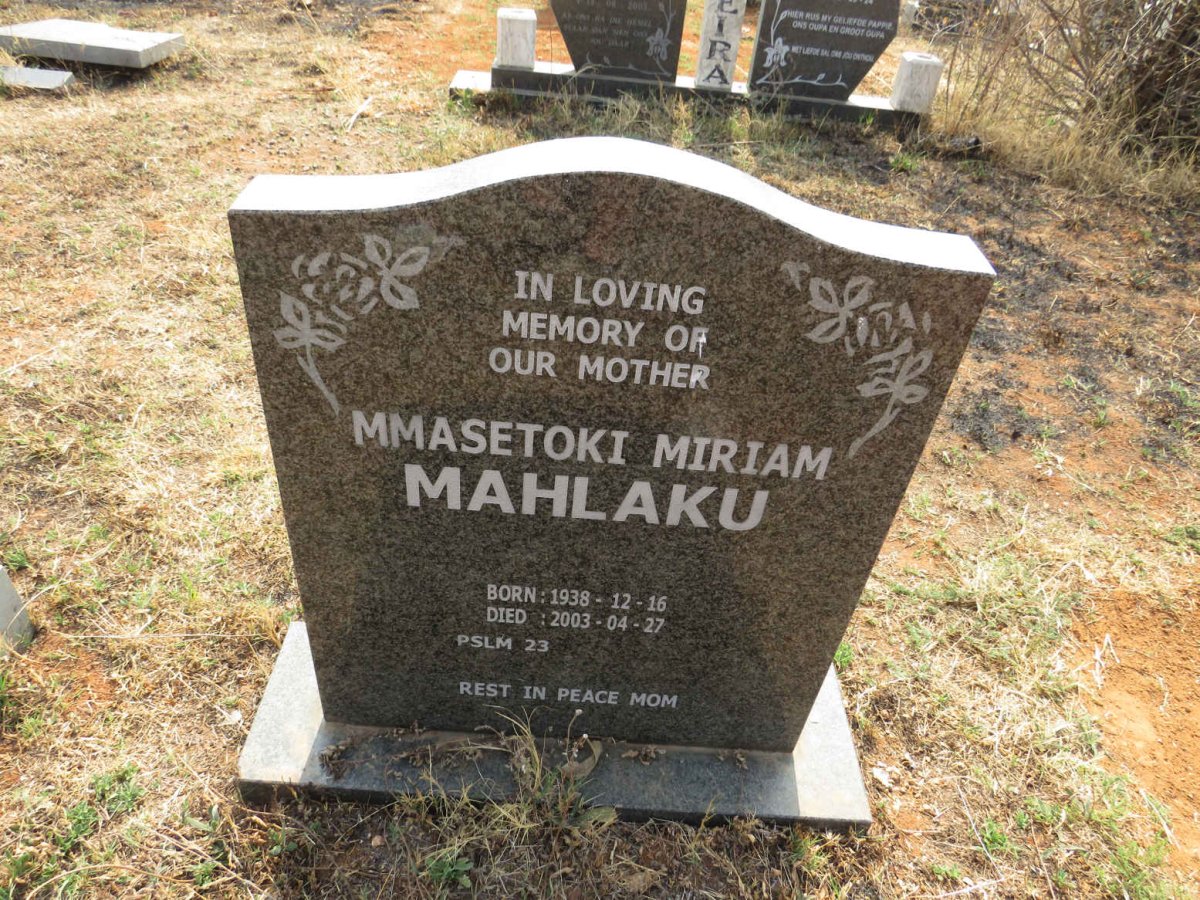MAHLAKU Mmasetoki Miriam 1938-2003
