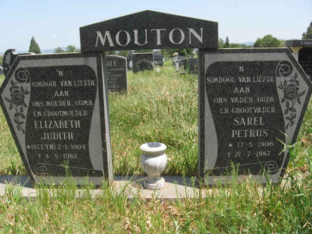 MOUTON Sarel Petrus 1906-1987 &amp; Elizabeth Judith 1904-1987