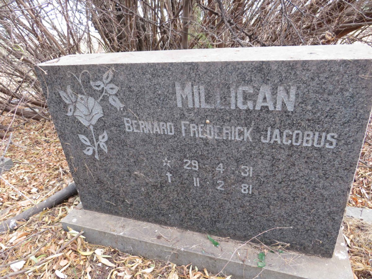 MILLIGAN Bernard Frederick Jacobus 1931-1981