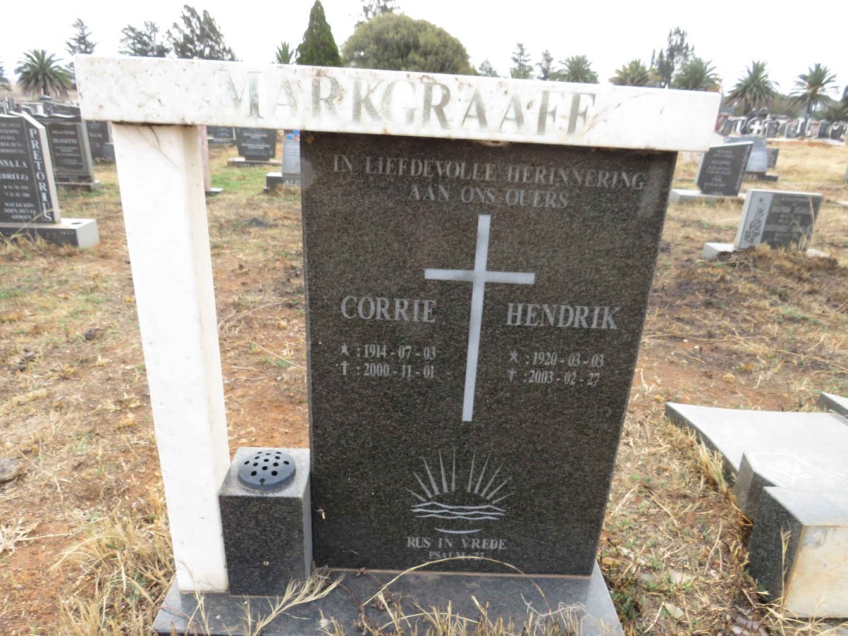MARKGRAAFF Hendrik 1920-2003 & Corrie 1914-2000