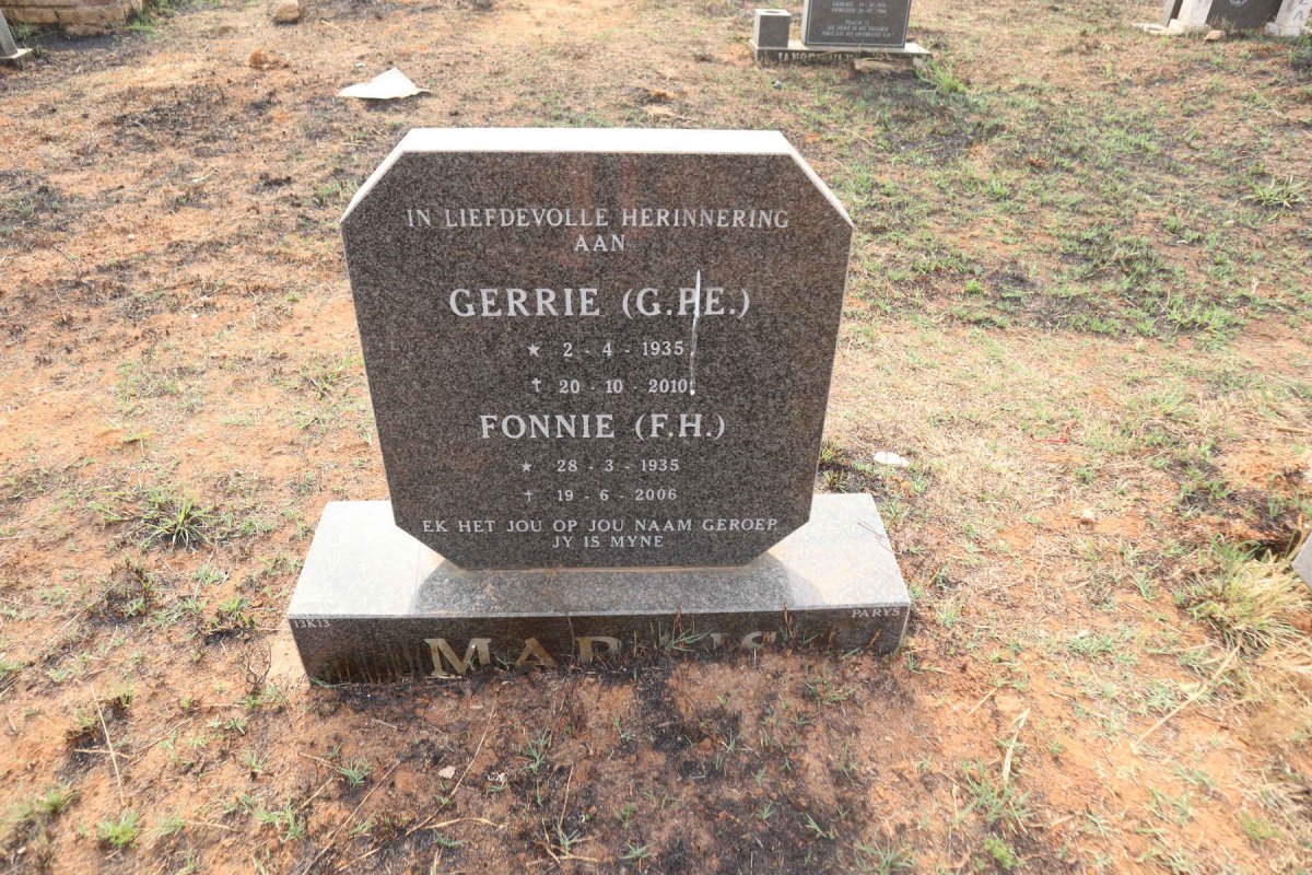 MARAIS G.P.E. 1935-2010 & F.H. 1935-2006