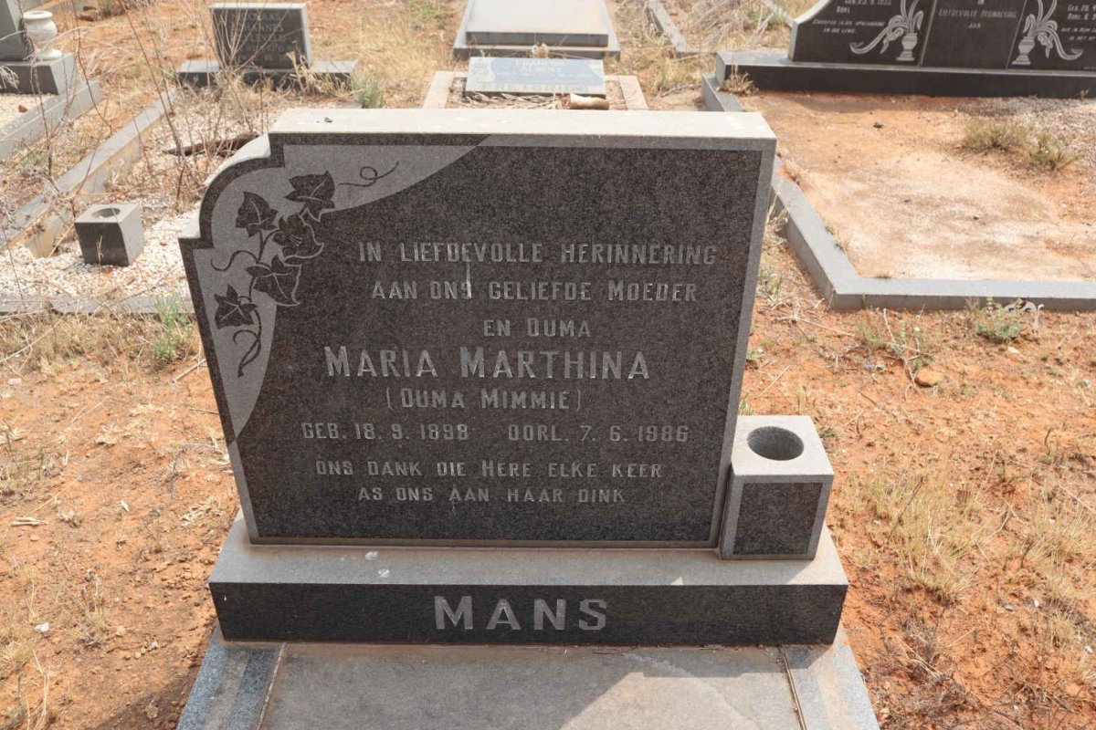 MANS Maria Marthina 1898-1986
