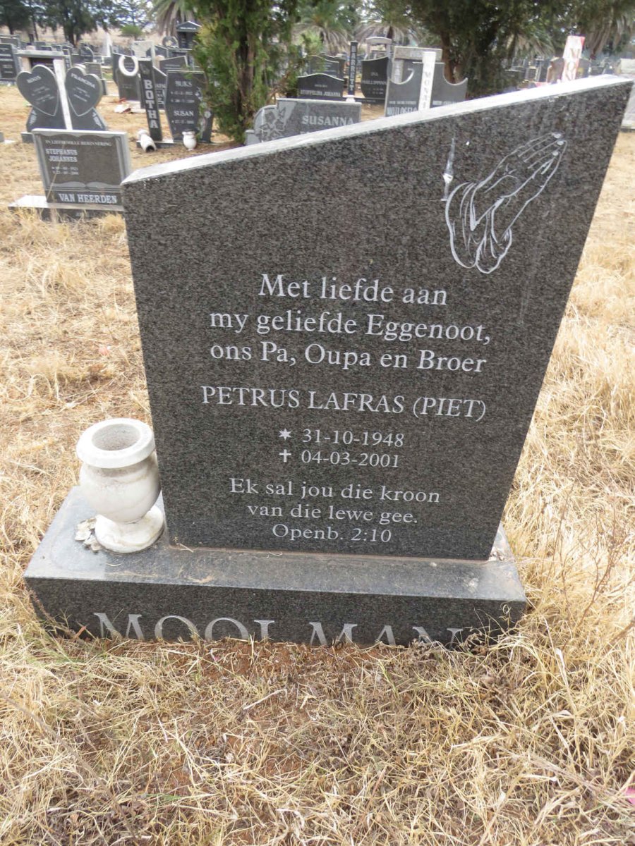 MOOLMAN Petrus Lafras 1948-2001