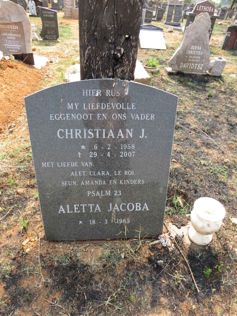 NIENABER Claartjie 1993-2018 :: ? Christiaan J. 1958-2007 & Aletta Jacoba 1965-_2