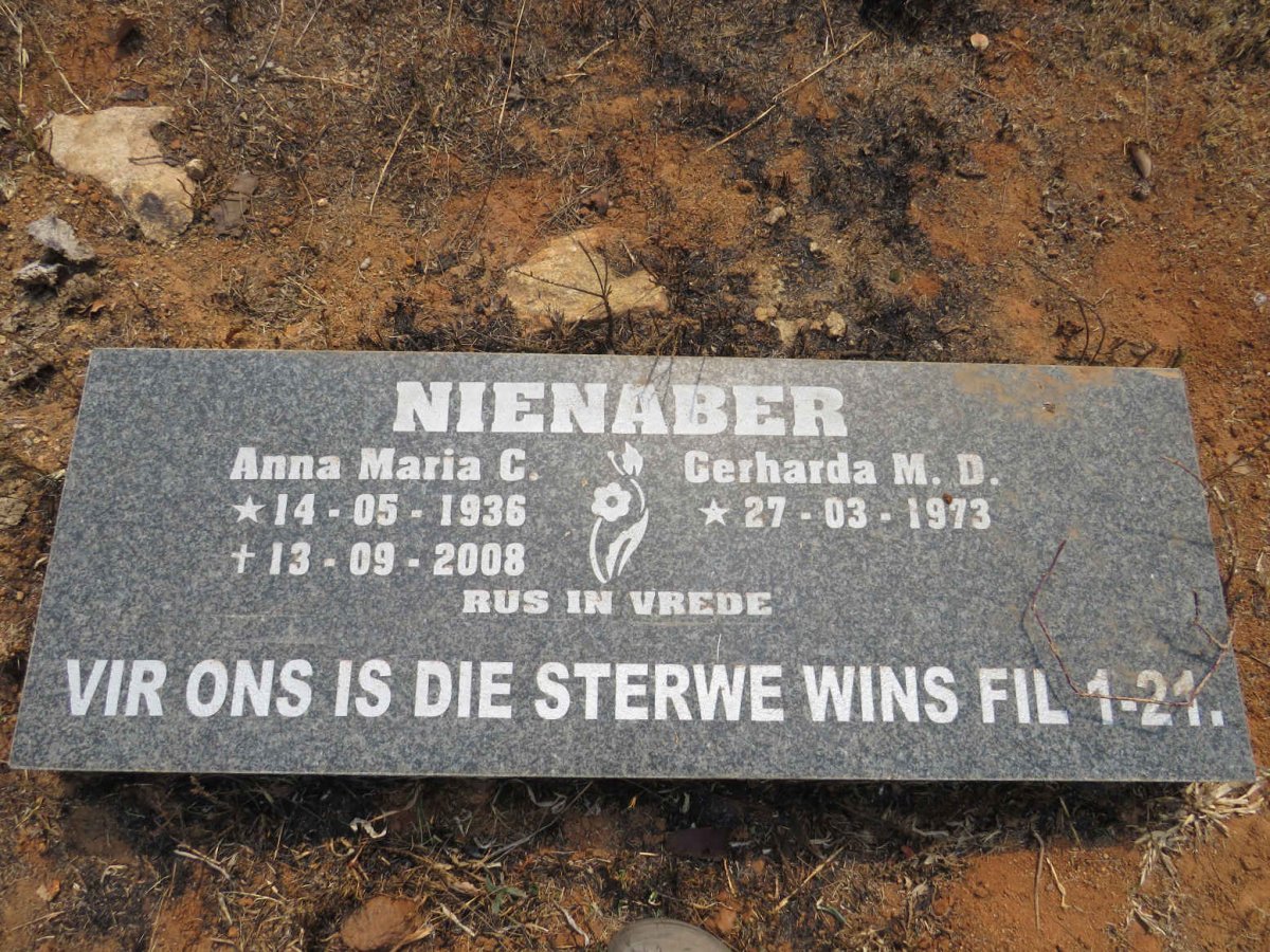 NIENABER Anna Maria G. 1936-2008 :: NIENABER Gerharda M.D. 1973-