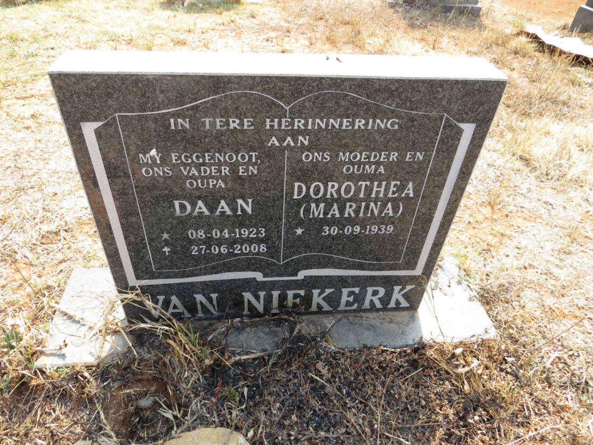 NIEKERK Daan, van 1923-2008 & Dorothea 1939-