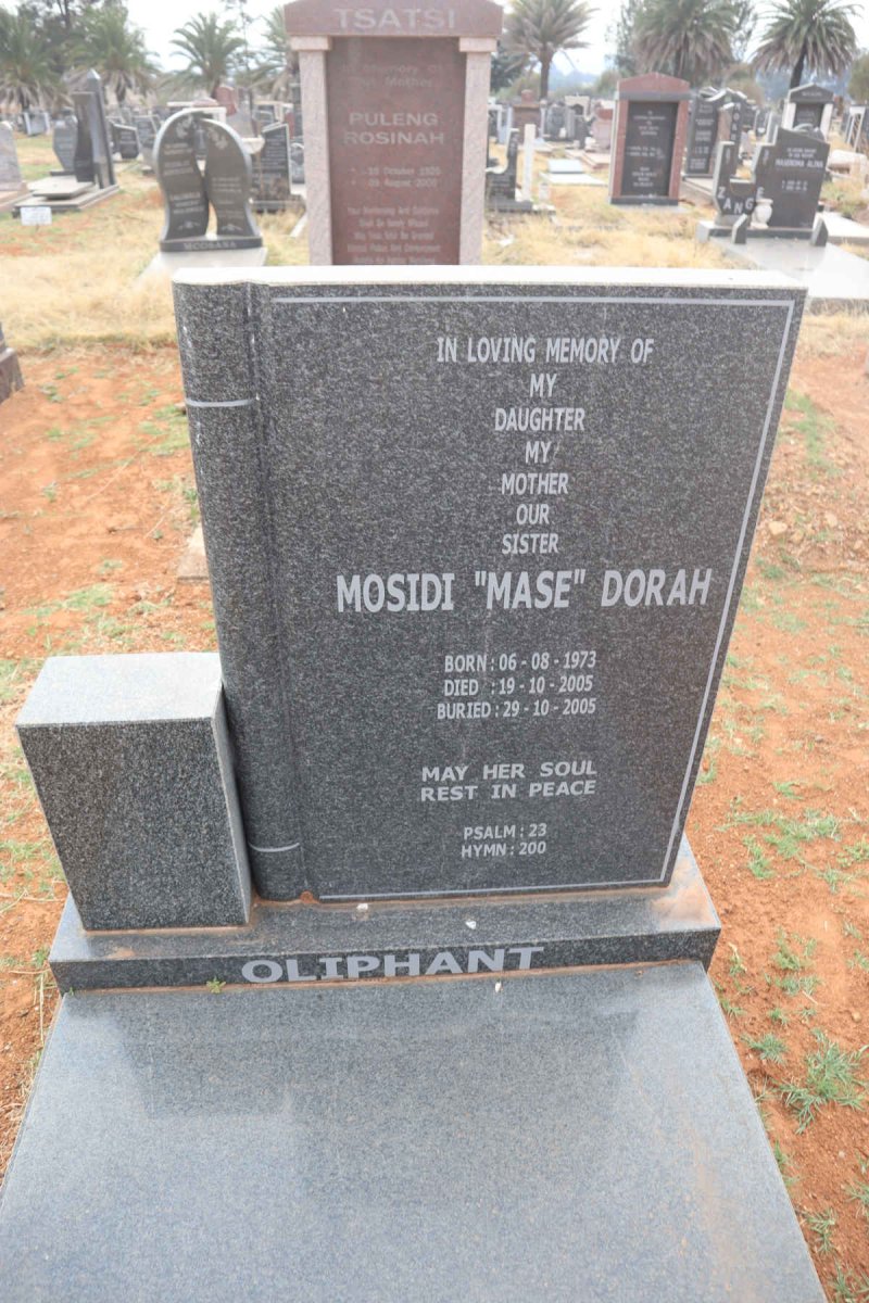 OLIPHANT Mosidi Dorah 1973-2005