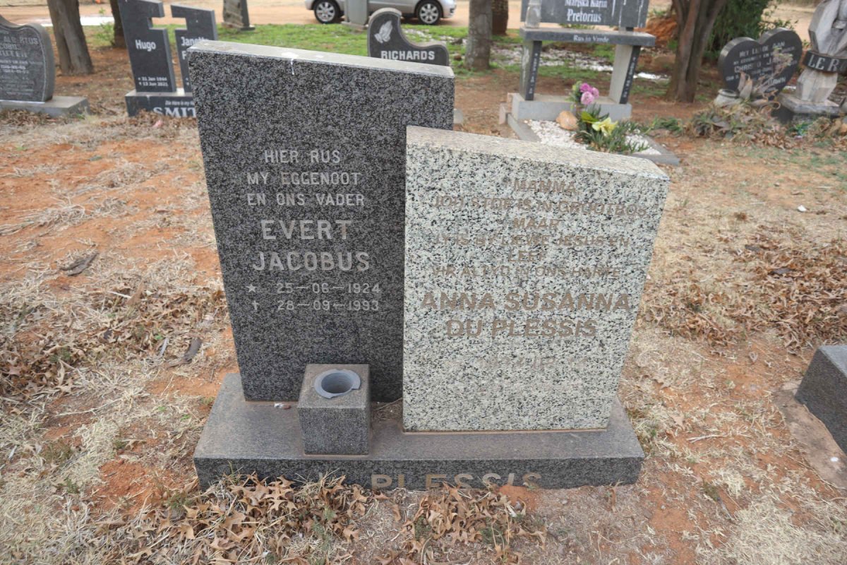 PLESSIS Evert Jacobus, du1924-1993 & Anna Susanna 