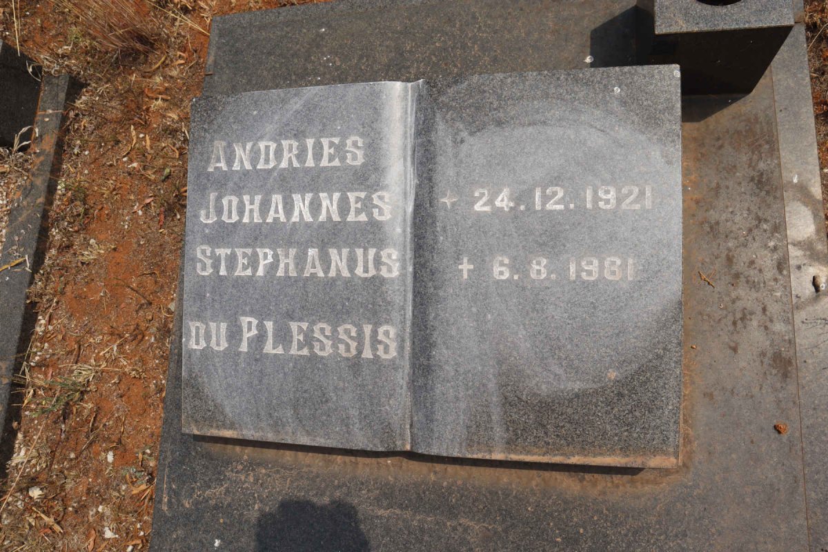 PLESSIS Andries Johannes, du 1921-1981