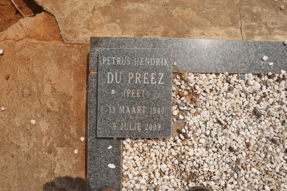 PREEZ Petrus Hendrik, du 1910-2009