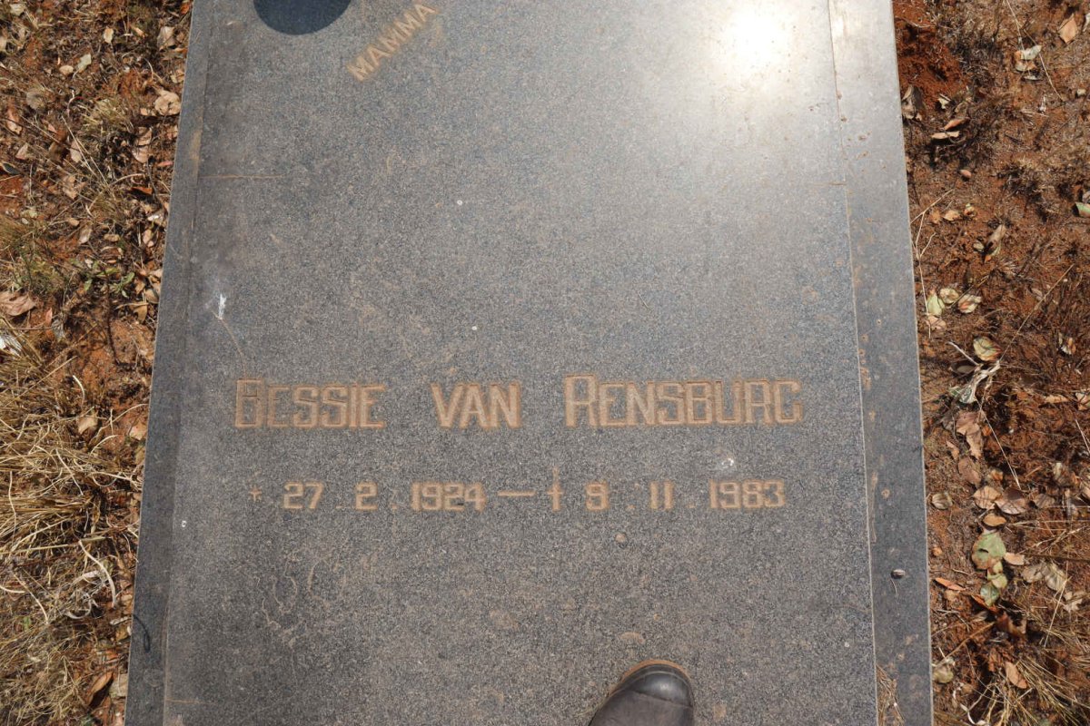 RENSBURG Bessie, van 1924-1983