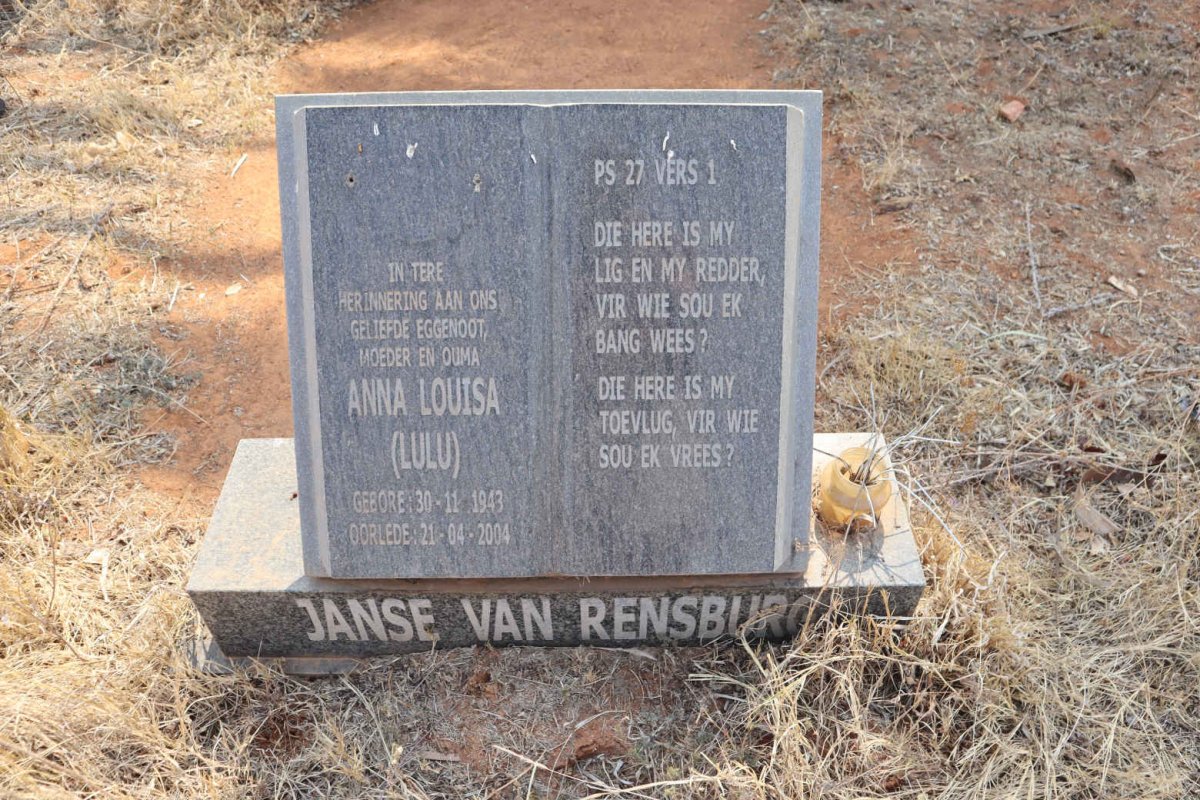 RENSBURG Anna Louisa, Janse van 1943-2004