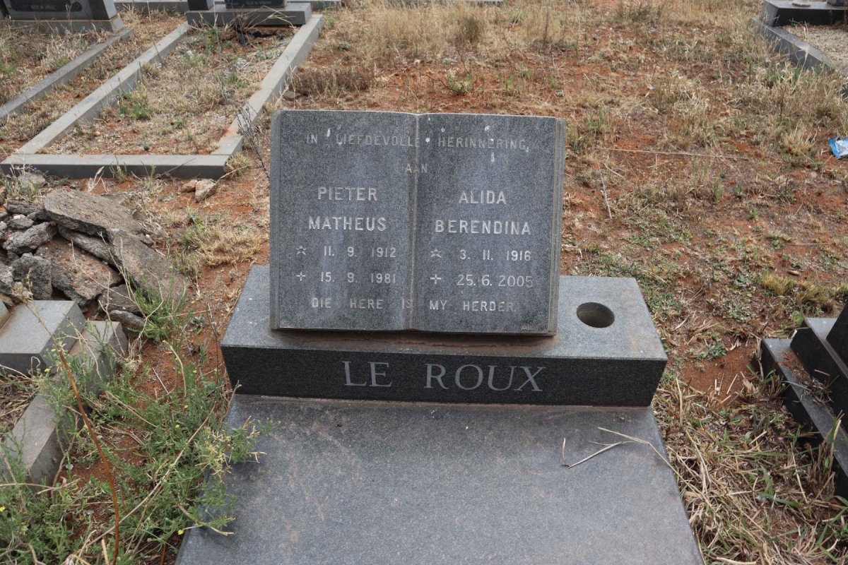 ROUX Pieter Matheus, le 1912-1981 & Alida Berendina 1916-2005