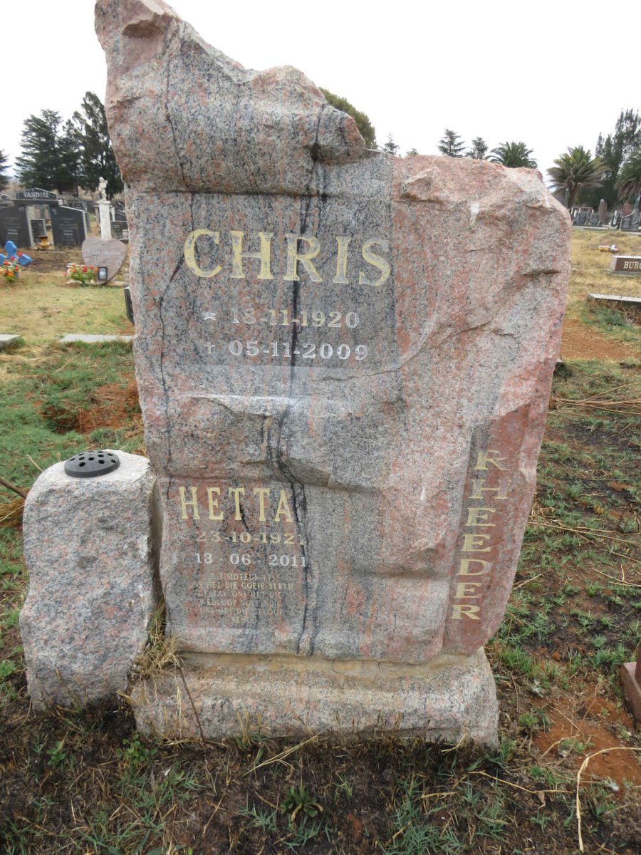 RHEEDER Chris 1920-2009 & Hetta 1921-2011