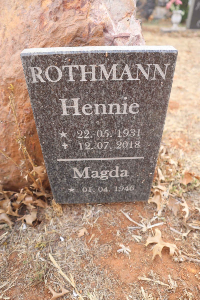 ROTHMANN Hennie 1931-2018 & Magda 1946-