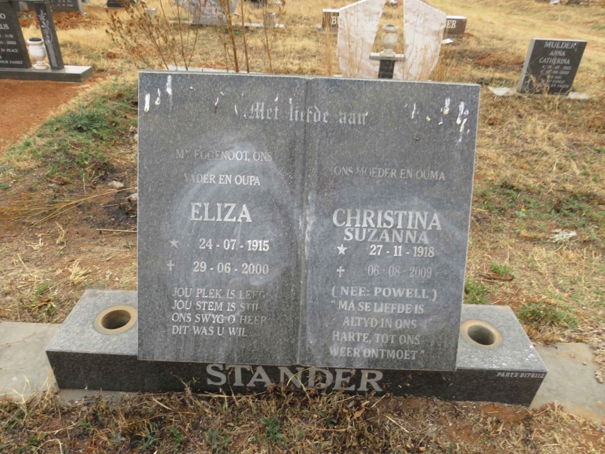 STANDER Eliza 1915-2000 & Christina Suzanna POWELL 1918-2009