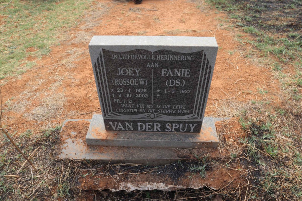 SPUY Fanie, van der 1927- & Joey ROSSOUW 1926-2002