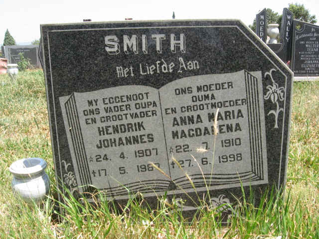 SMITH Hendrik Johannes 1907-19?7 &amp; Anna Maria Magdalena 1910-1998