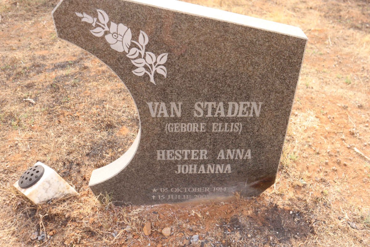 STADEN Hester Anna Johanna nee ELLIS 1914-2005