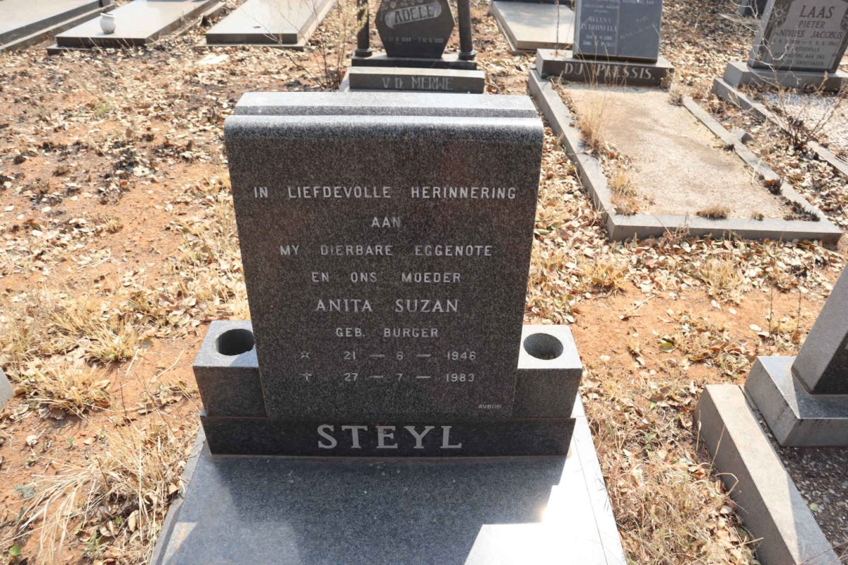 STEYL Anita Suzan nee BURGER 1946-1983