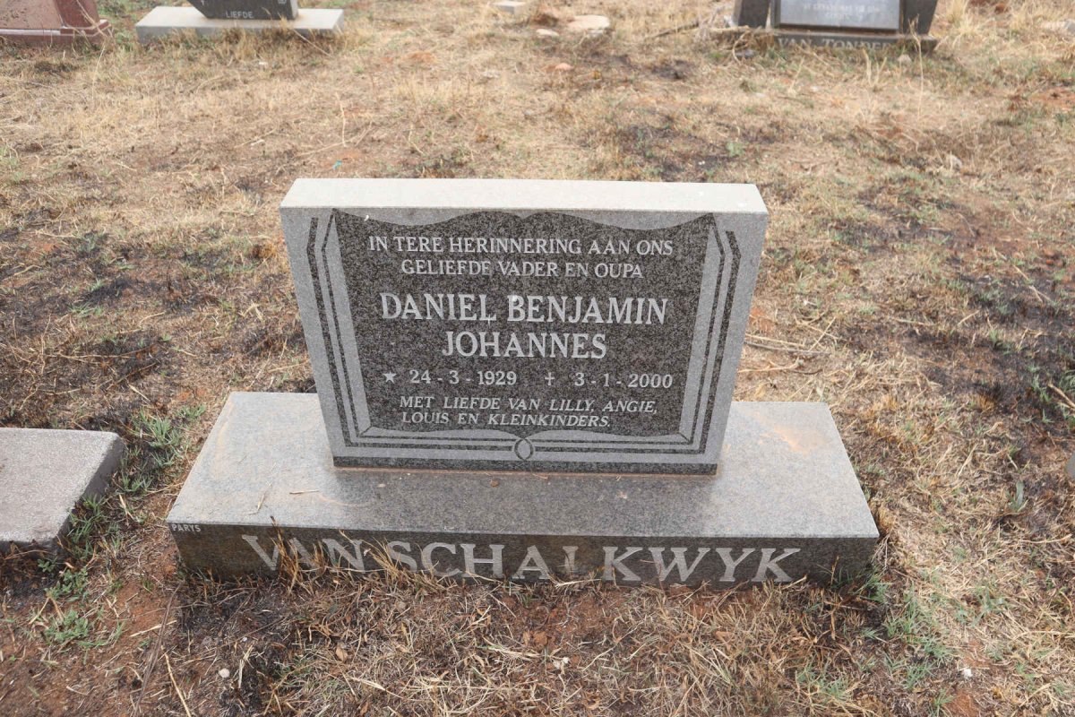 SCHALKWYK Daniel Benjamin Johannes, van 1929-2000