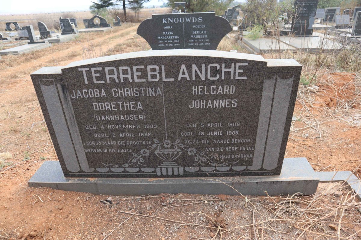 TERREBLANCHE Helgard Johannes 1909-1985 & Jacoba Christina Dorethea DANNHAUSER 1909-1982