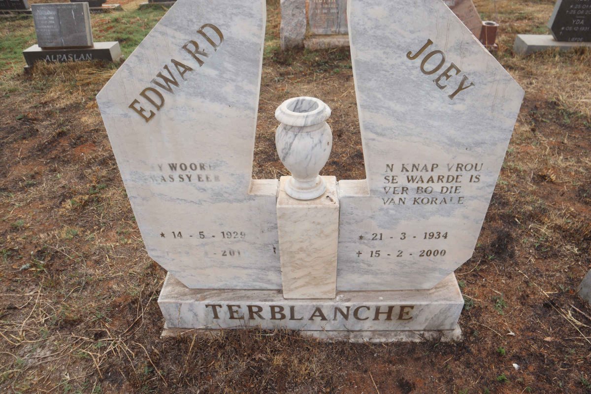 TERBLANCHE Edward 1929-2010 & Joey 1934-2000