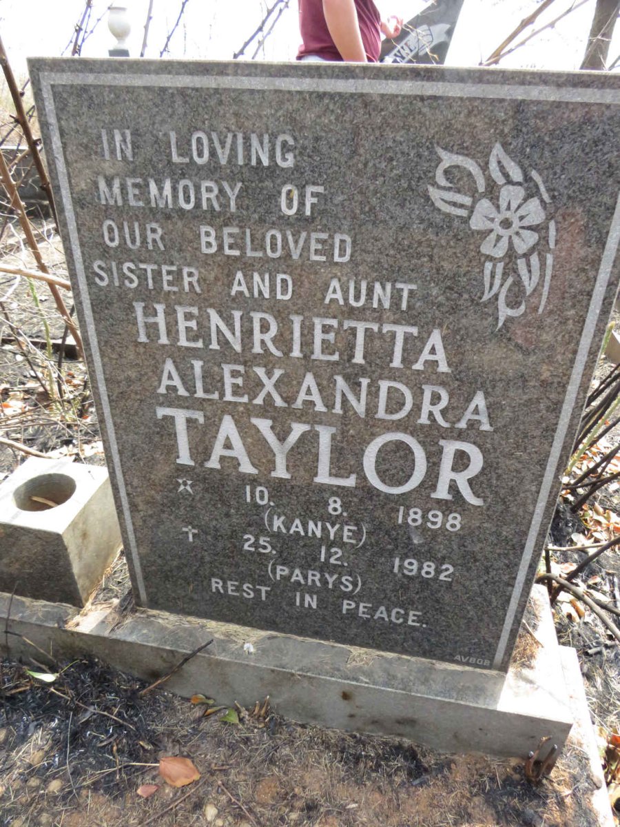 TAYLOR Henrietta Alexandra 1898-1982