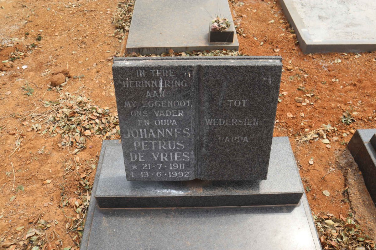 VRIES Johannes Petrus, de 1911-1992
