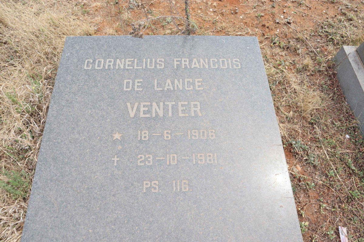 VENTER Cornelius Francois de Lange 1906-1981