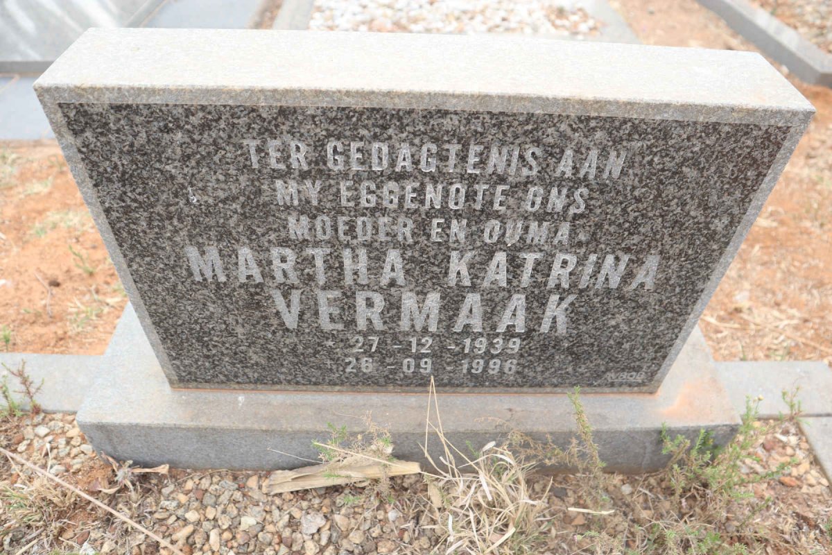 VERMAAK Martha Katrina 1939-1996