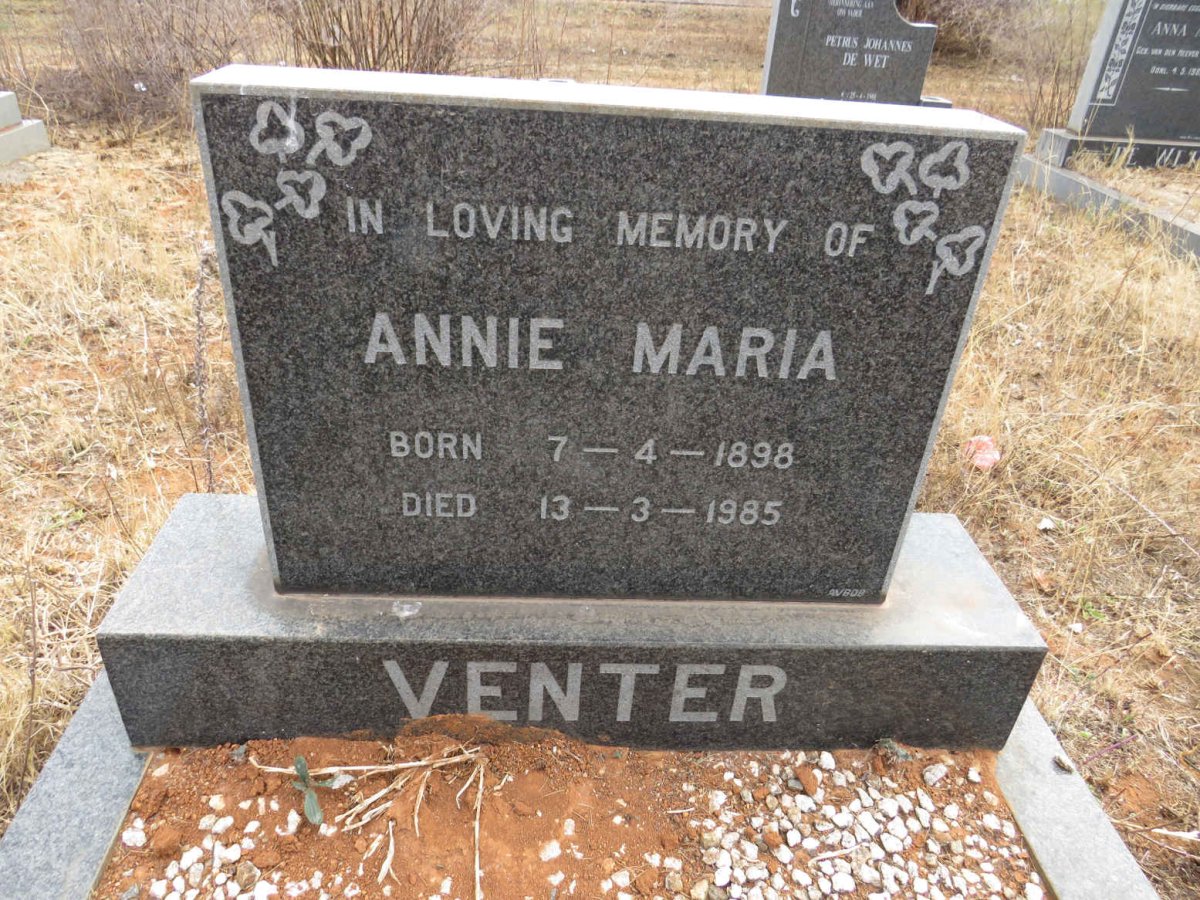 VENTER Annie Maria 1898-1985