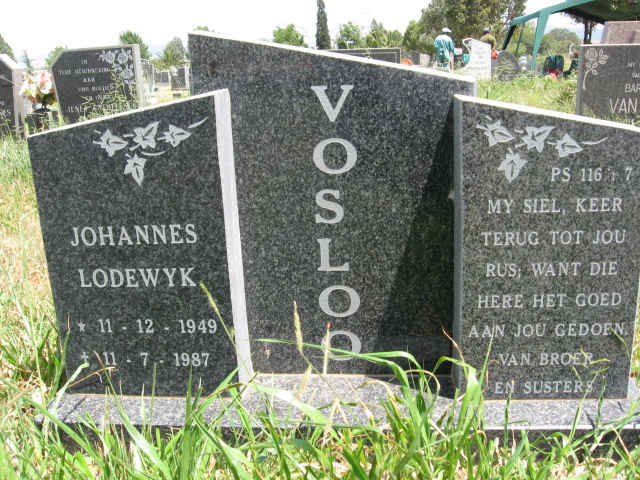 VOSLOO Johannes Lodewyk 1949-1987