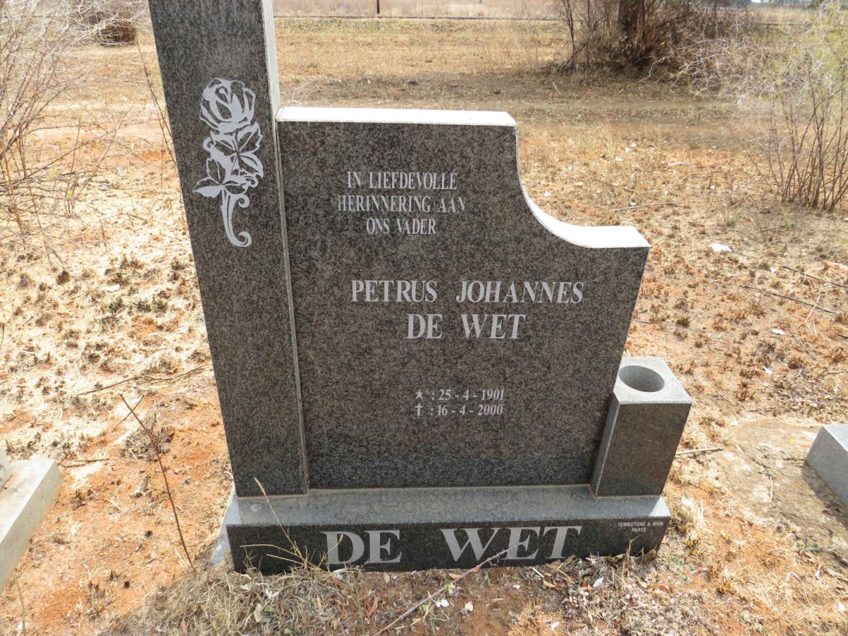 WET Petrus Johannes, de 1901-2000