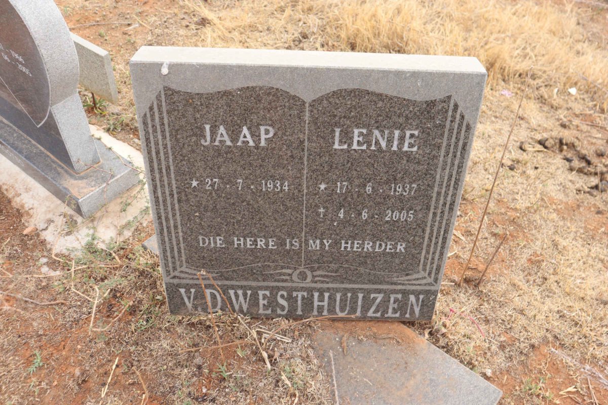 WESTHUIZEN Jaap, v.d. 1934- & Lenie 1937-2005