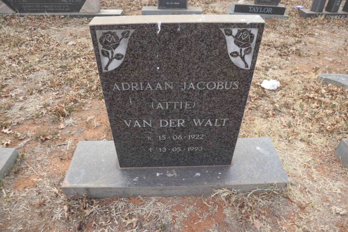 WALT Adriaan Jacobus, van der 1922-1993