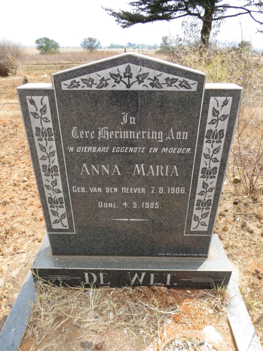 WET Anna Maria, de nee VAN DEN HEEVER 1906-1985